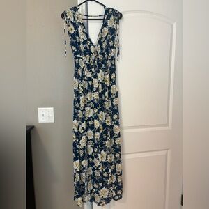 NWT Floral Maxi Dress with Tie Straps